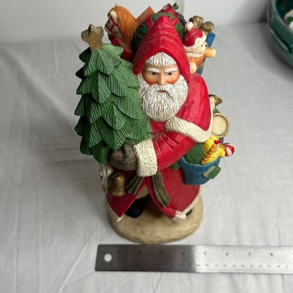 Kurt Adler Santa Claus 10” Figurine World Resin Bag Toys Classic Timeless X-Mas